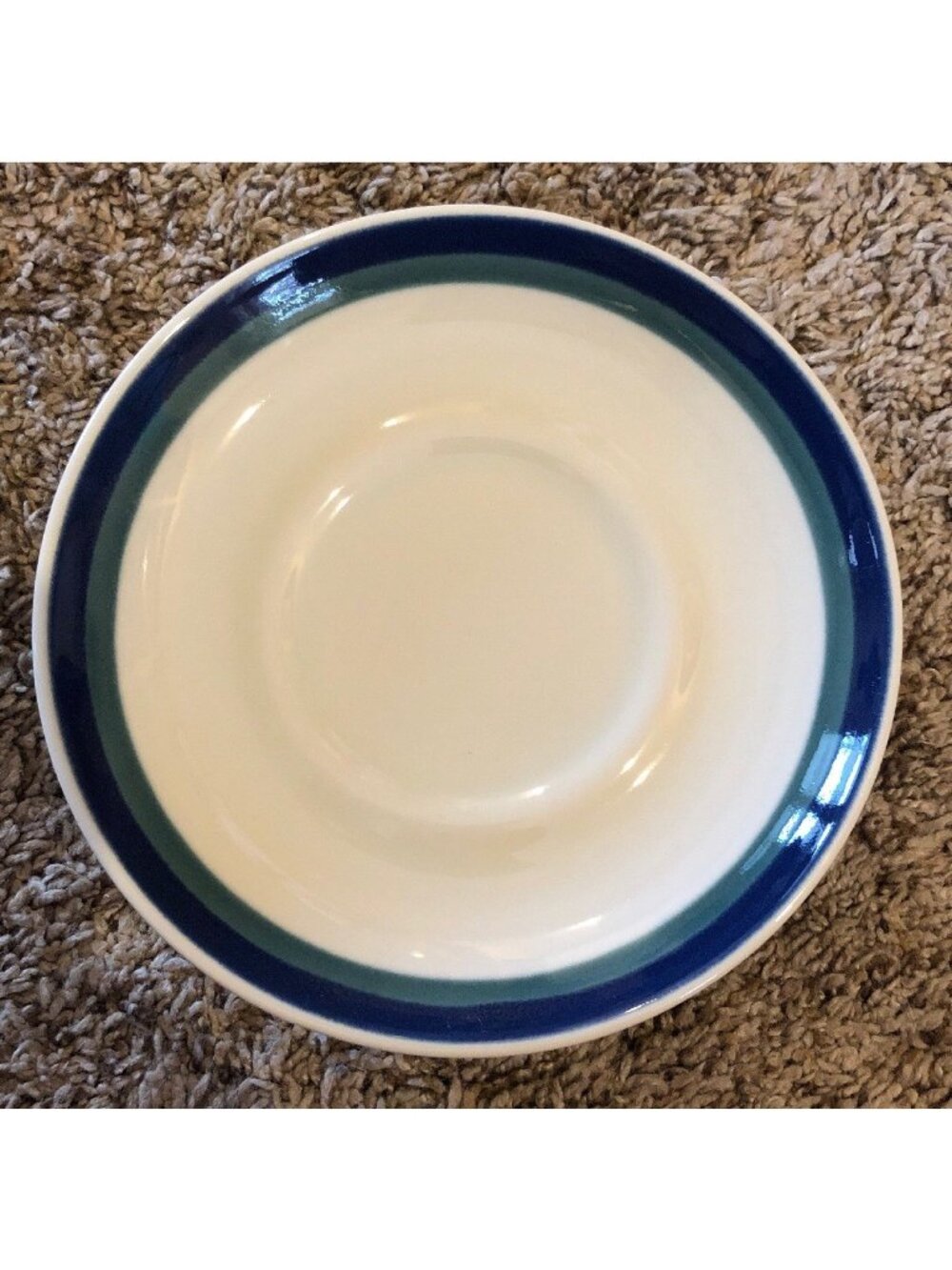 Pfaltzgraff ~North winds~ 6" Saucer Green/ Blue Trim On Cream